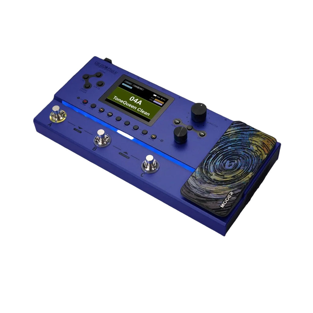 pedaliera multieffetto a batterie per chitarra mooer ge200 plus li vista laterale
