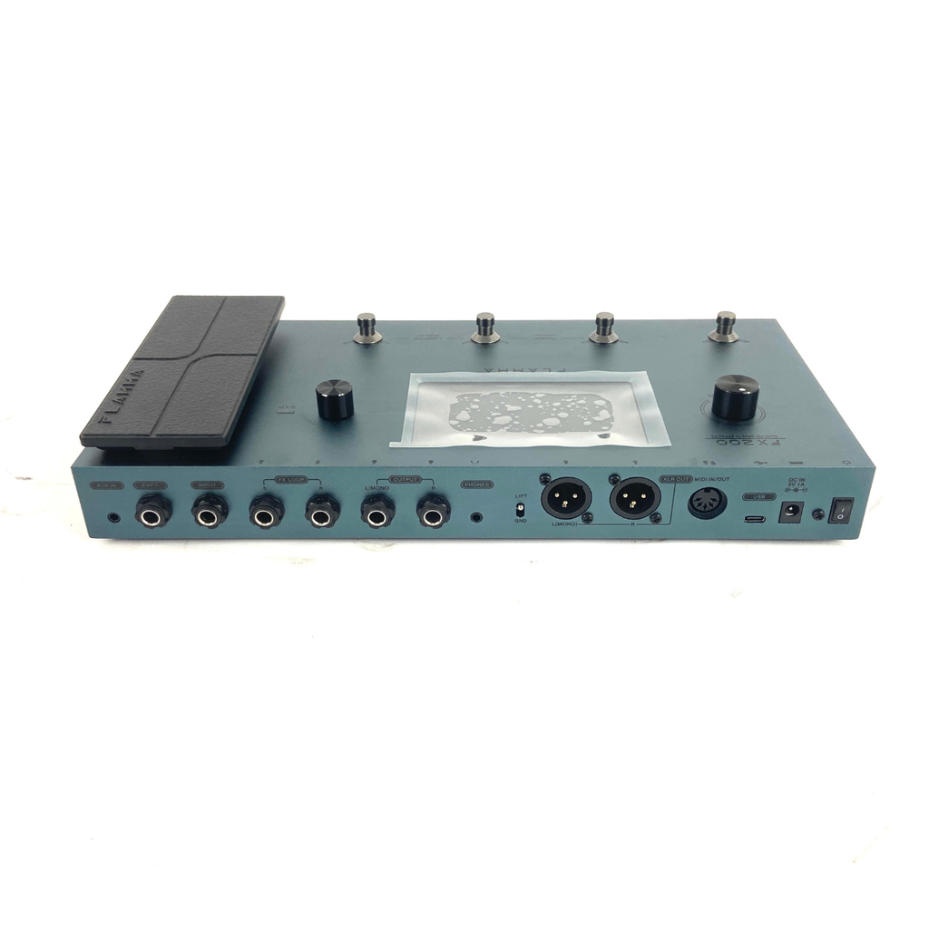 pedaliera multieffetto per chitarra flamma fx200 b stock vista del retro