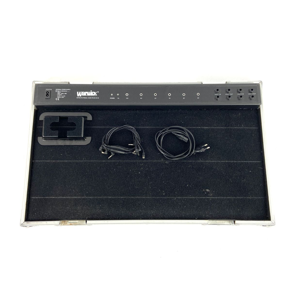 pedaliera porta pedali con case rigido e alimentazione warwick rc23120 b vista frontale