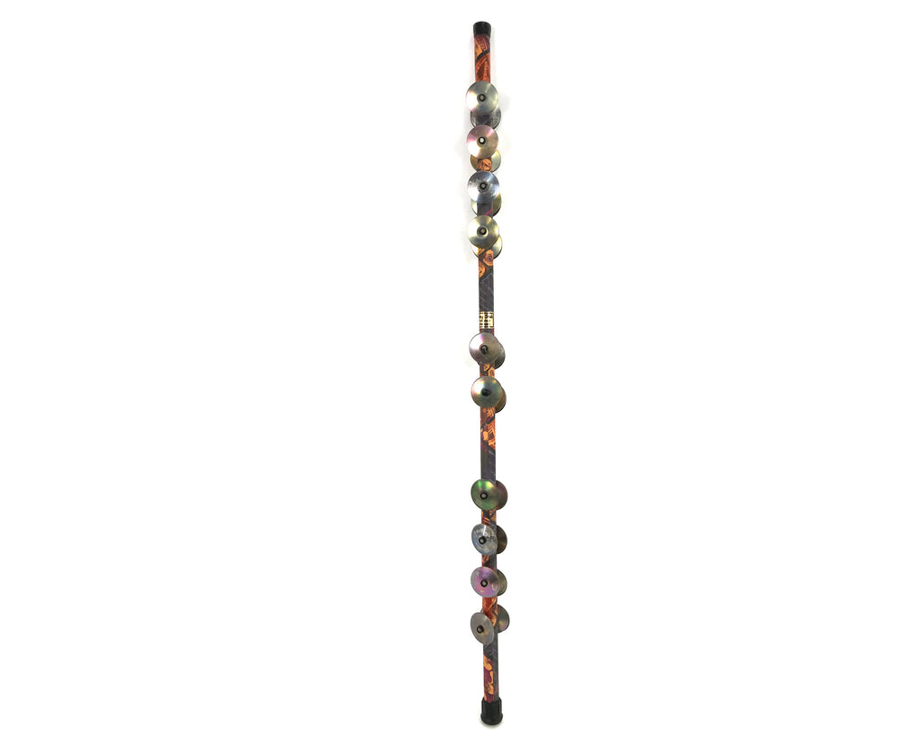 percussione con sonagli remo walking stick usato vista frontale