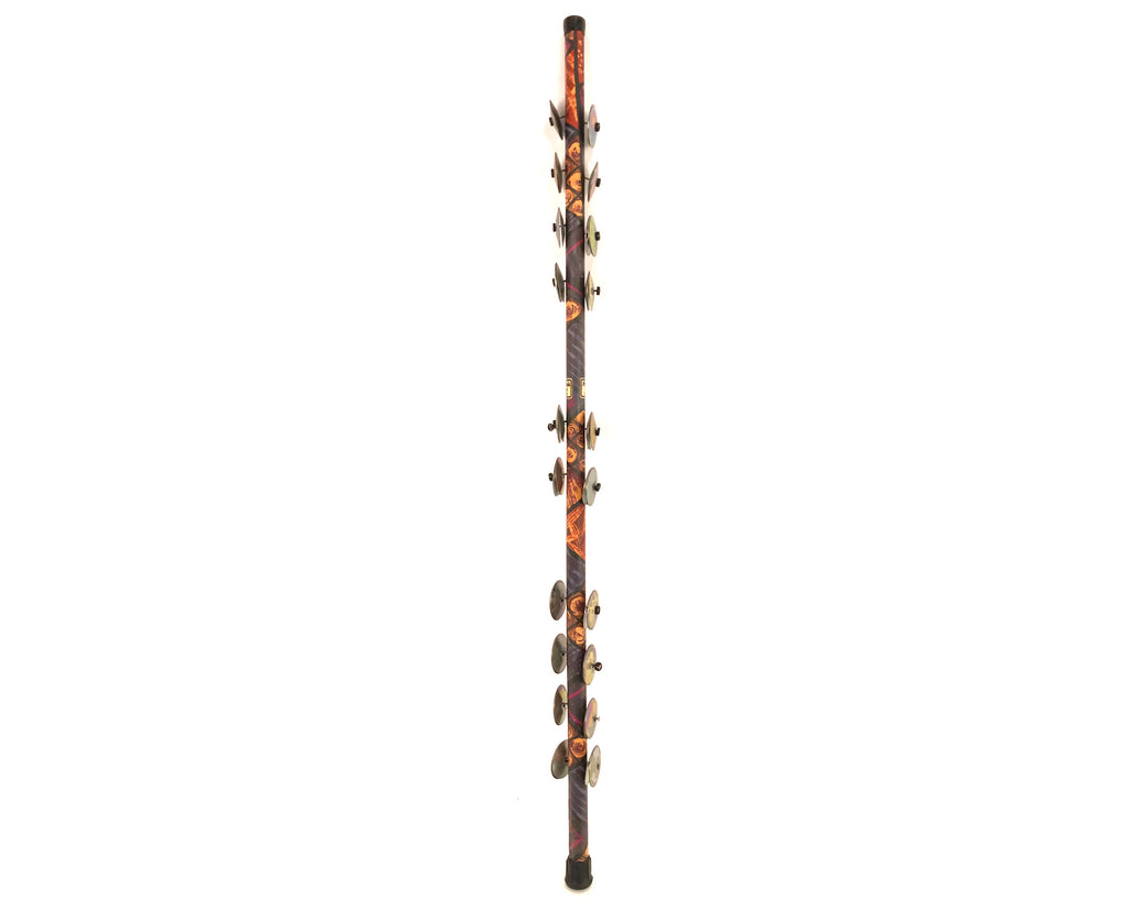 percussione con sonagli remo walking stick usato vista laterale