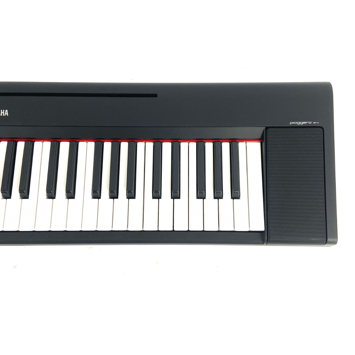 pianoforte tastiera tasti semi-pesati Yamaha Piaggero NP-15 usato vista frontale dx