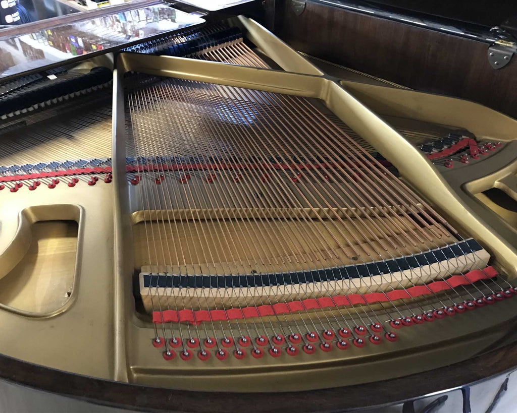 pianoforte a coda petrof mod v usato vista delle corde e meccanica