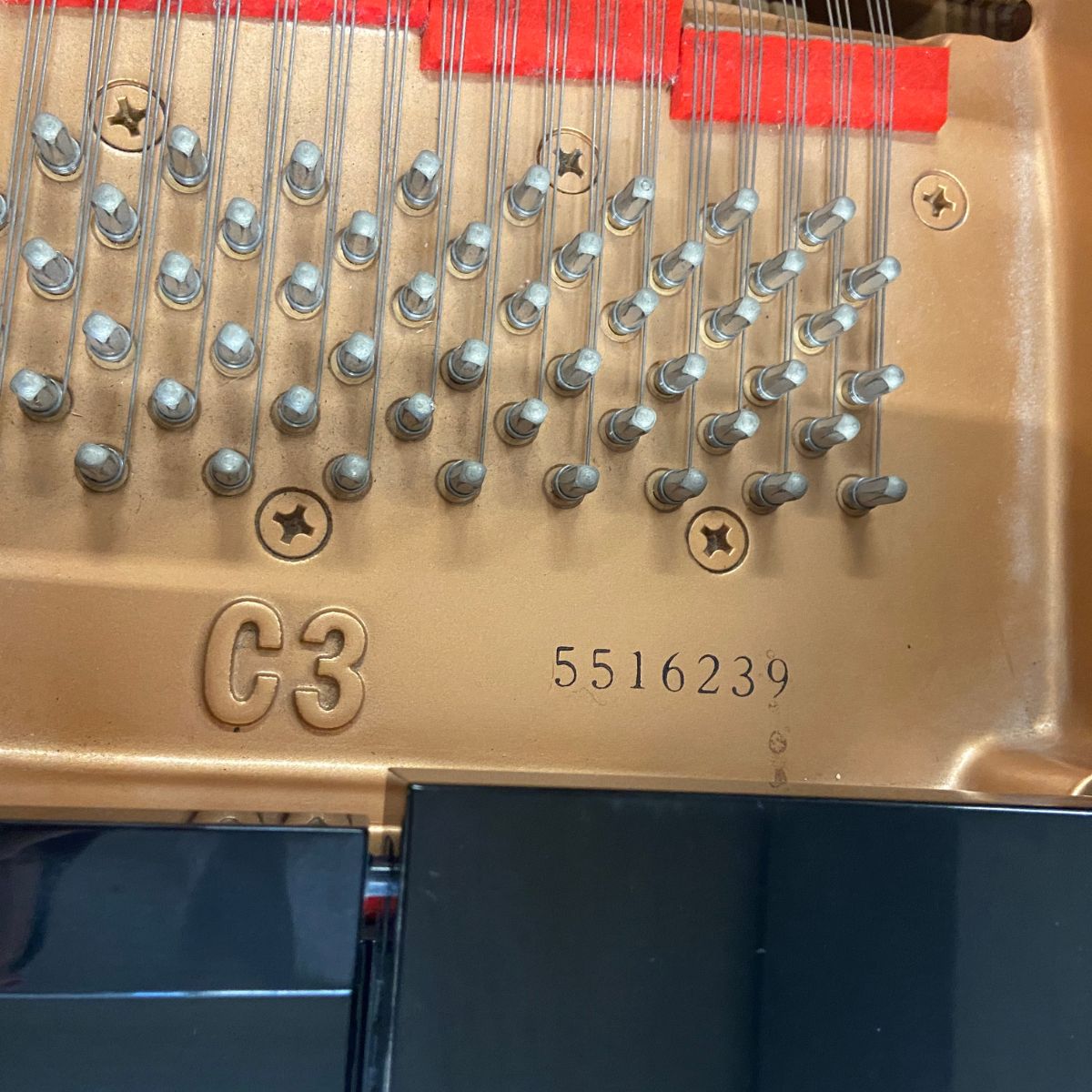 pianoforte acustico professionale a coda yamaha c3 usato 1997 matricola 5516239 vista del seriale