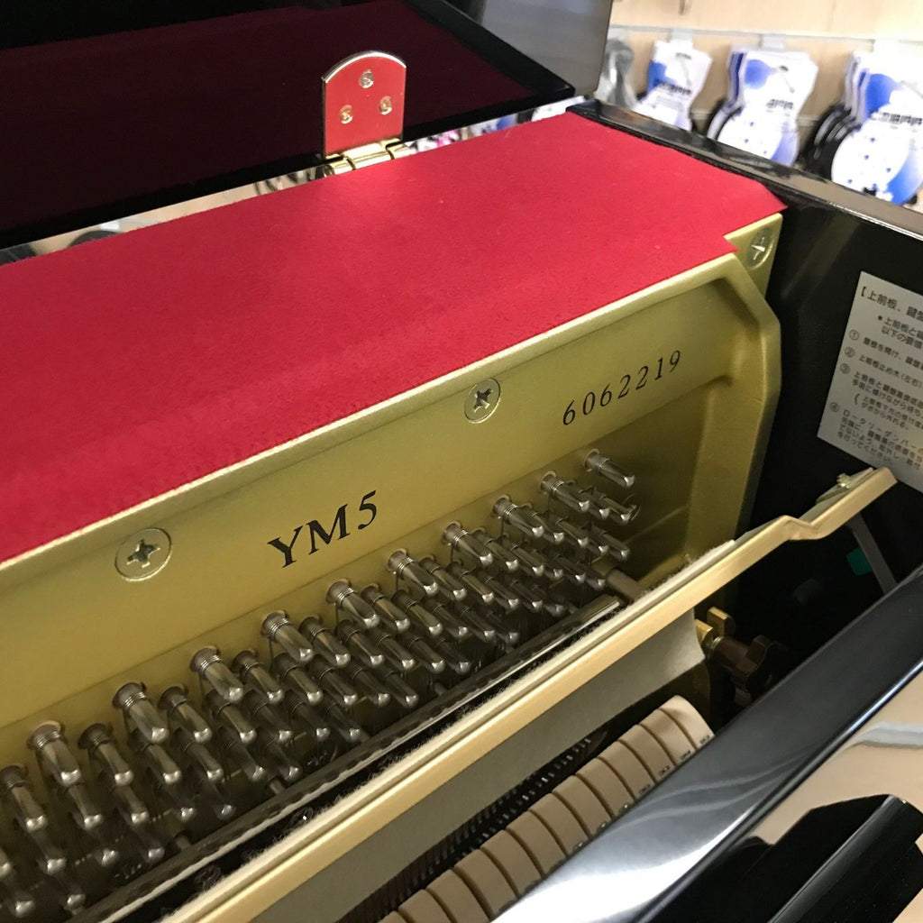 pianoforte acustico verticale nuovo ricondizionato yamaha YM5 vista del seriale