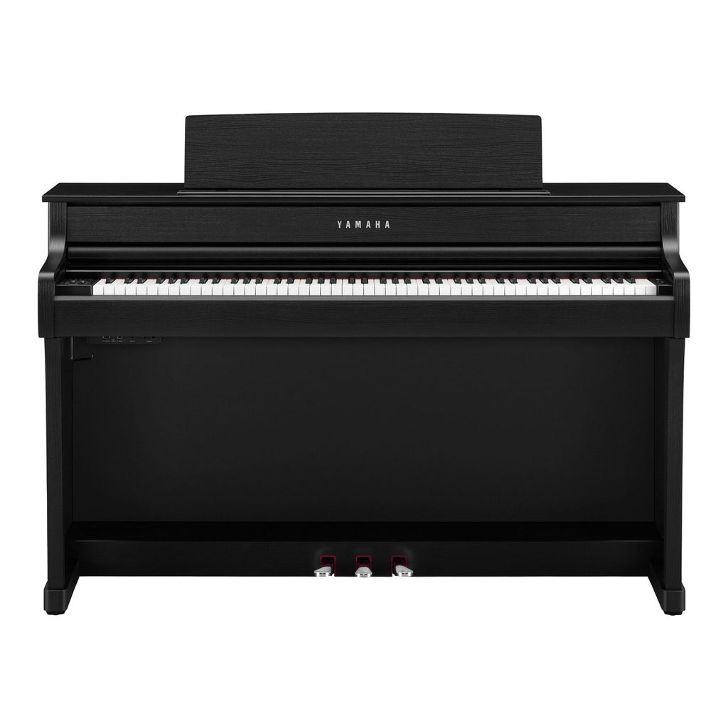 pianoforte digitale professionale 88 tasti pesati con mobile completo in legno Yamaha CLP845B Nero vista frontale aperto
