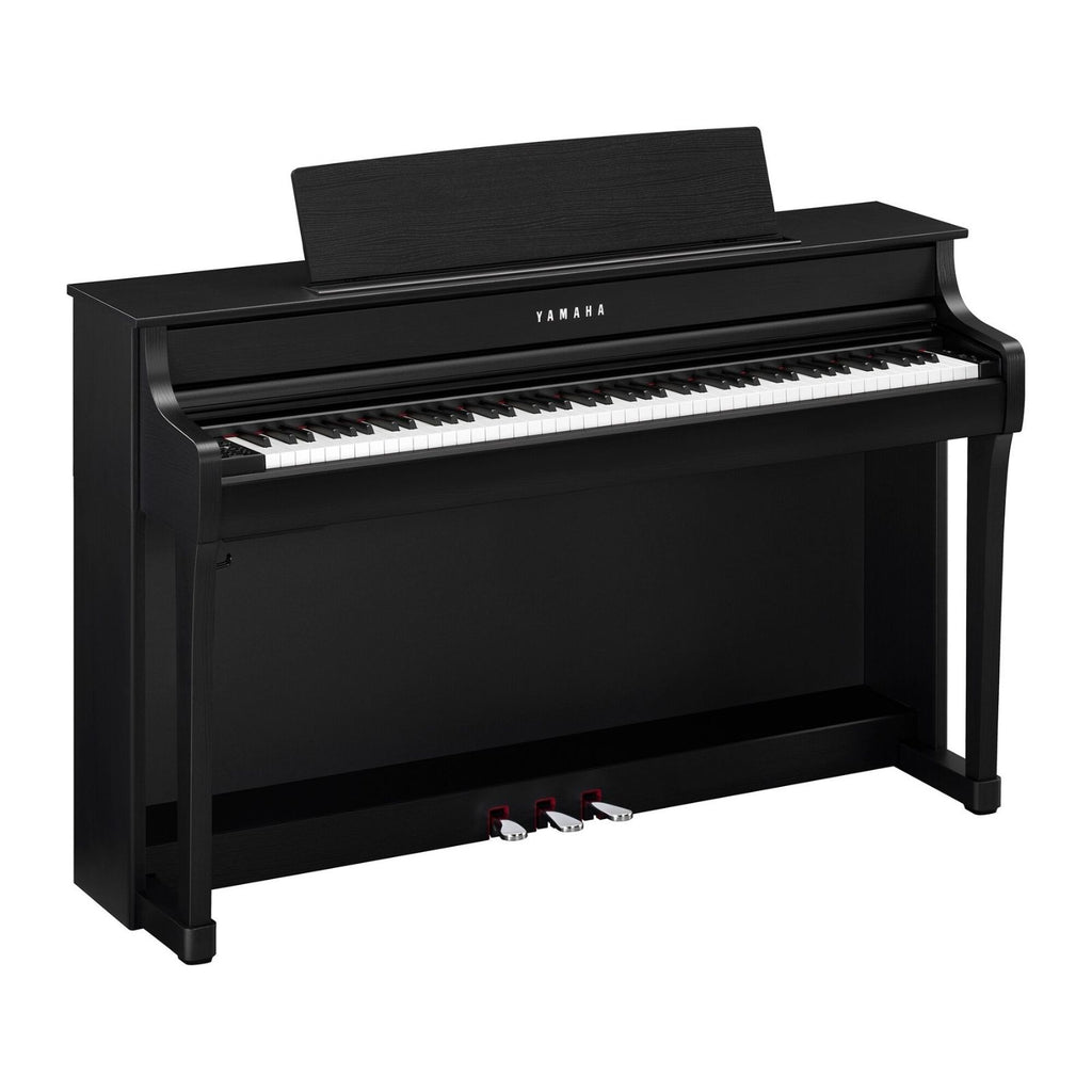 pianoforte digitale professionale 88 tasti pesati con mobile completo in legno Yamaha CLP845B Nero vista laterale