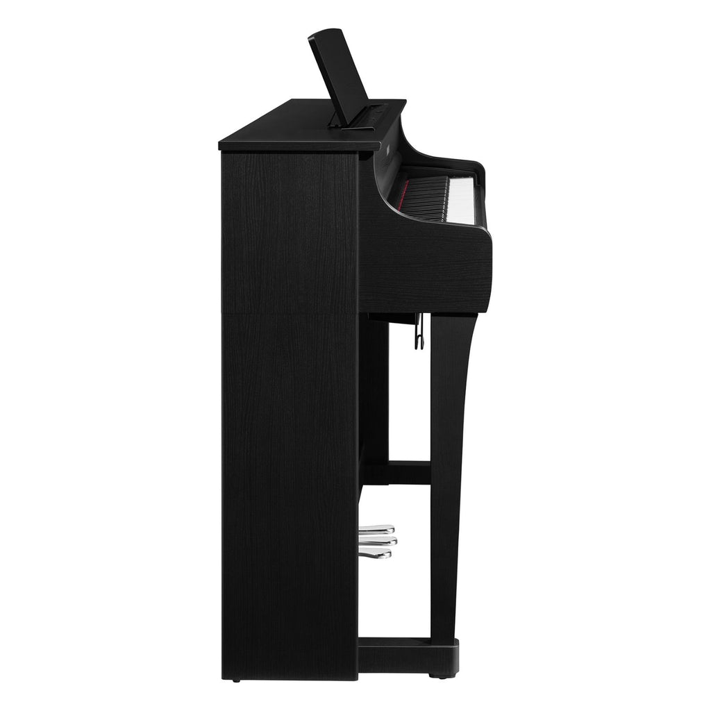 pianoforte digitale professionale 88 tasti pesati con mobile completo in legno Yamaha CLP845B Nero vista laterale sx