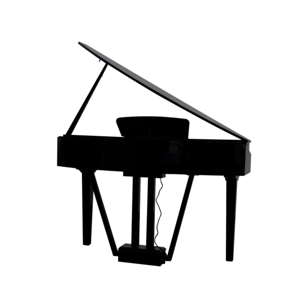 pianoforte digitale mezza coda echord gp-10b nero vista del retro