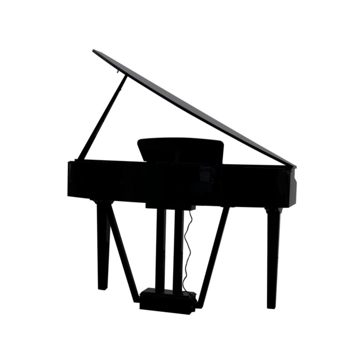 pianoforte digitale mezza coda echord gp-10b nero vista del retro