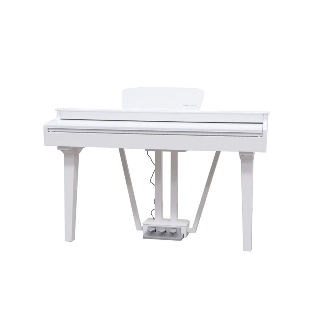 pianoforte digitale mezza coda echord gp-10Wbianco vista frontale chiuso
