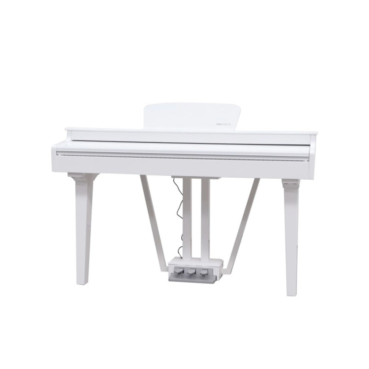 pianoforte digitale mezza coda echord gp-10Wbianco vista frontale chiuso