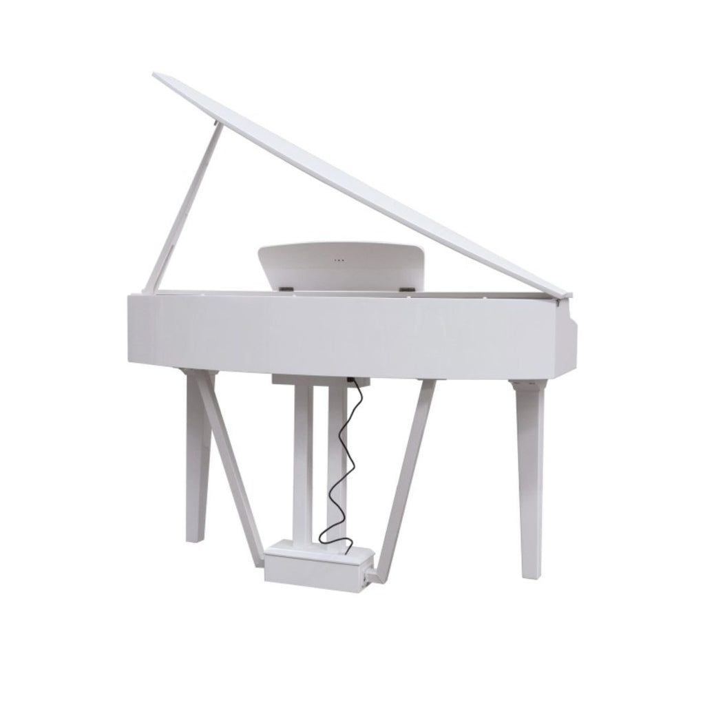 pianoforte digitale mezza coda echord gp-10Wbianco vista del retro