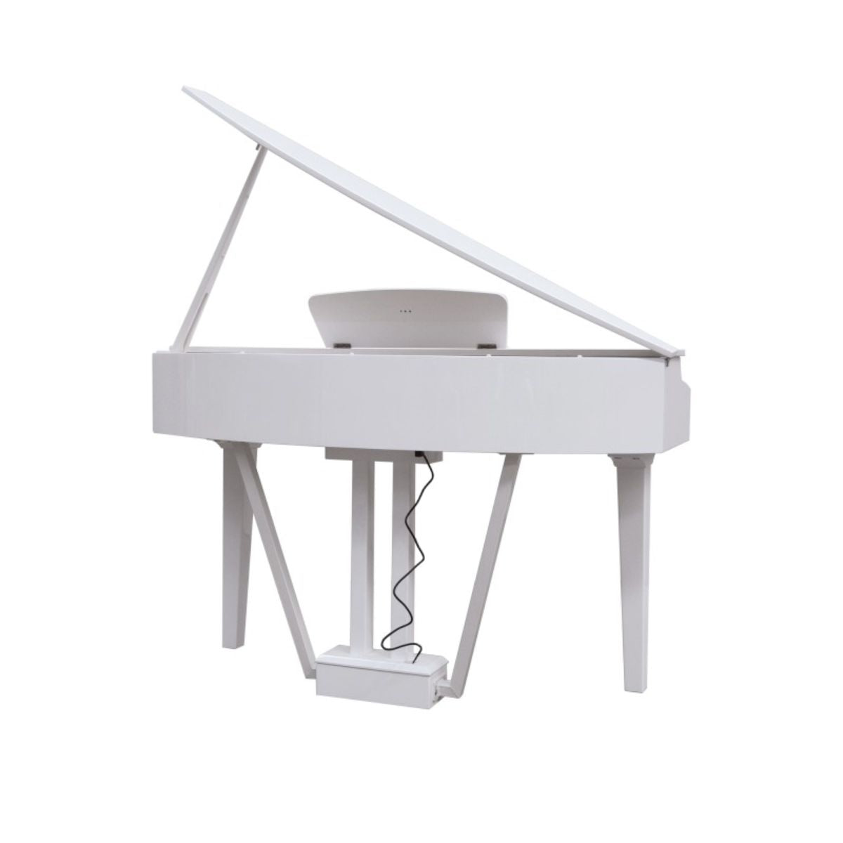 pianoforte digitale mezza coda echord gp-10Wbianco vista del retro