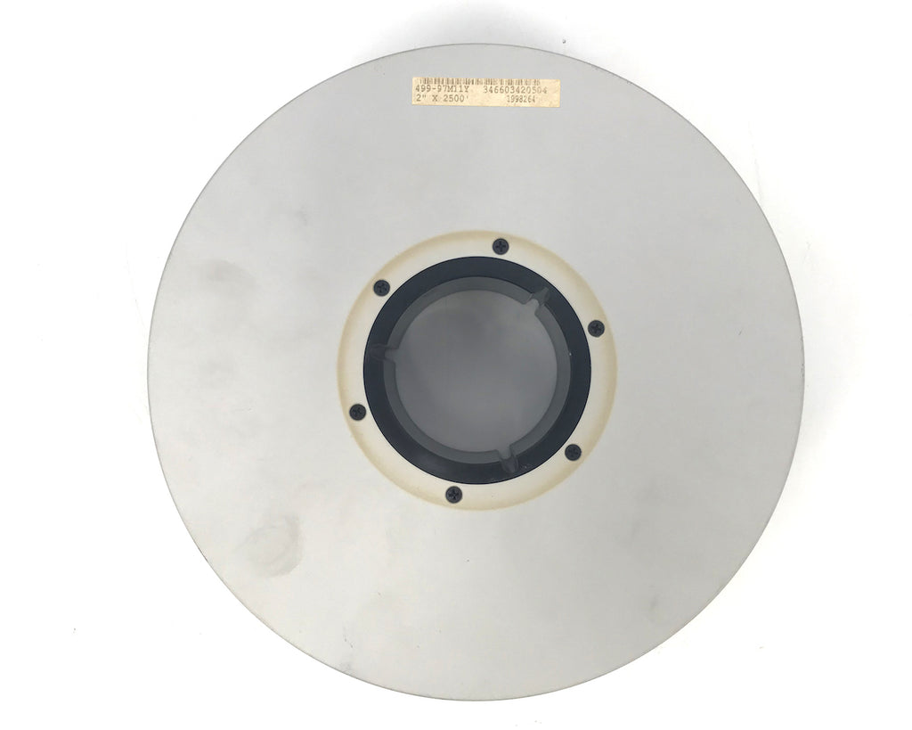 reel per registratore a nastro Ampex flangia di metallo usato vista dall'alto
