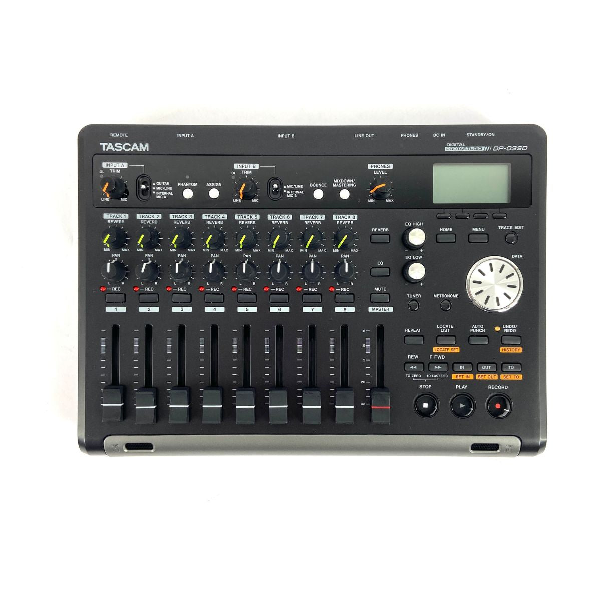registratore digitale multitraccia portatile tascam dp03sd usato vista frontale