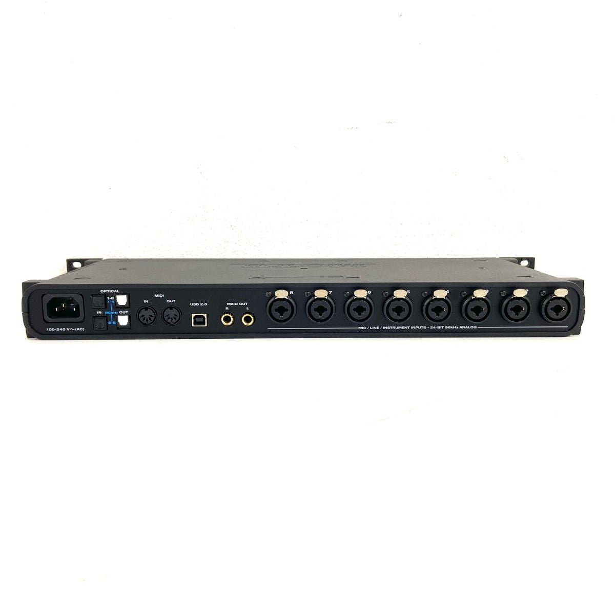scheda audio 8 ingressi usb motu 8 pre usb usata vista del retro