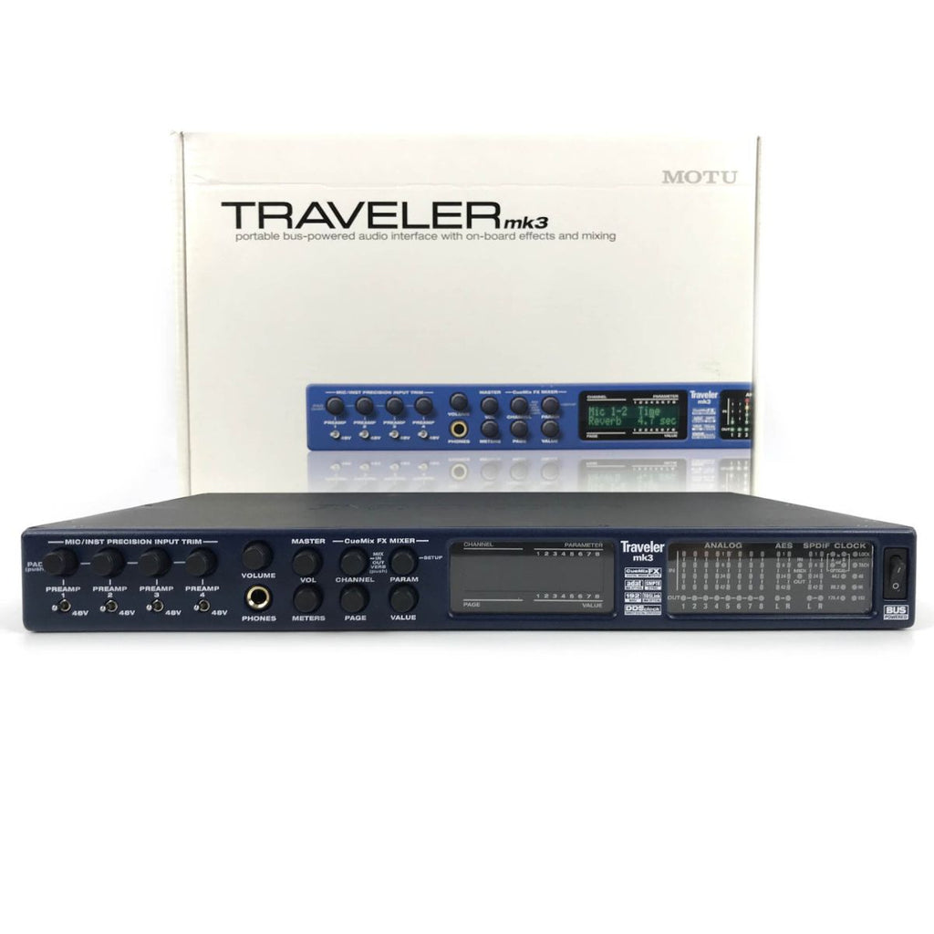 scheda audio firewire motu traveler mkiii vista frontale