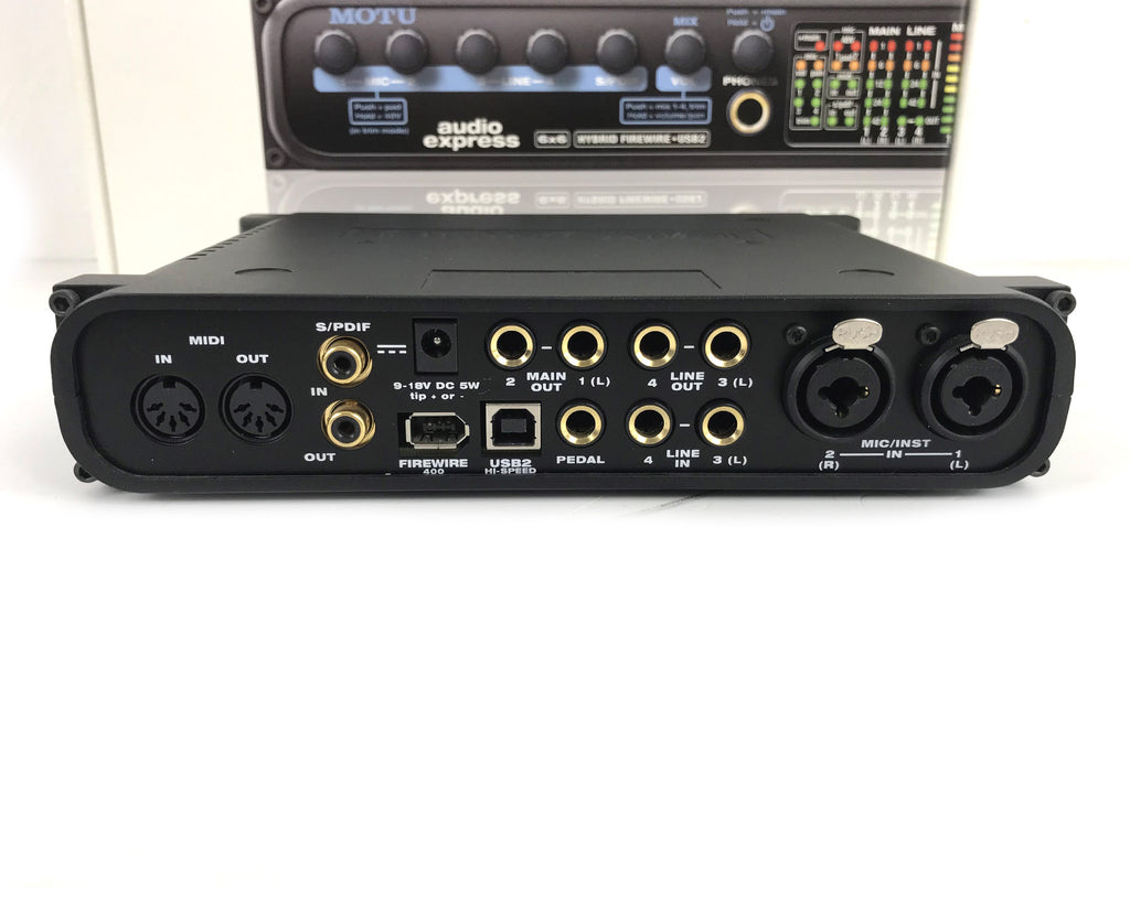 scheda audio motu audio express usata vista del retro