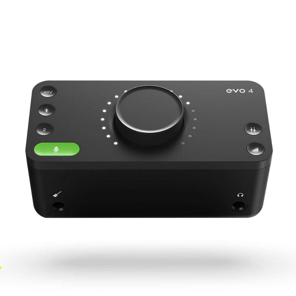 schedaa audio usb audient EVO4 vista frontale