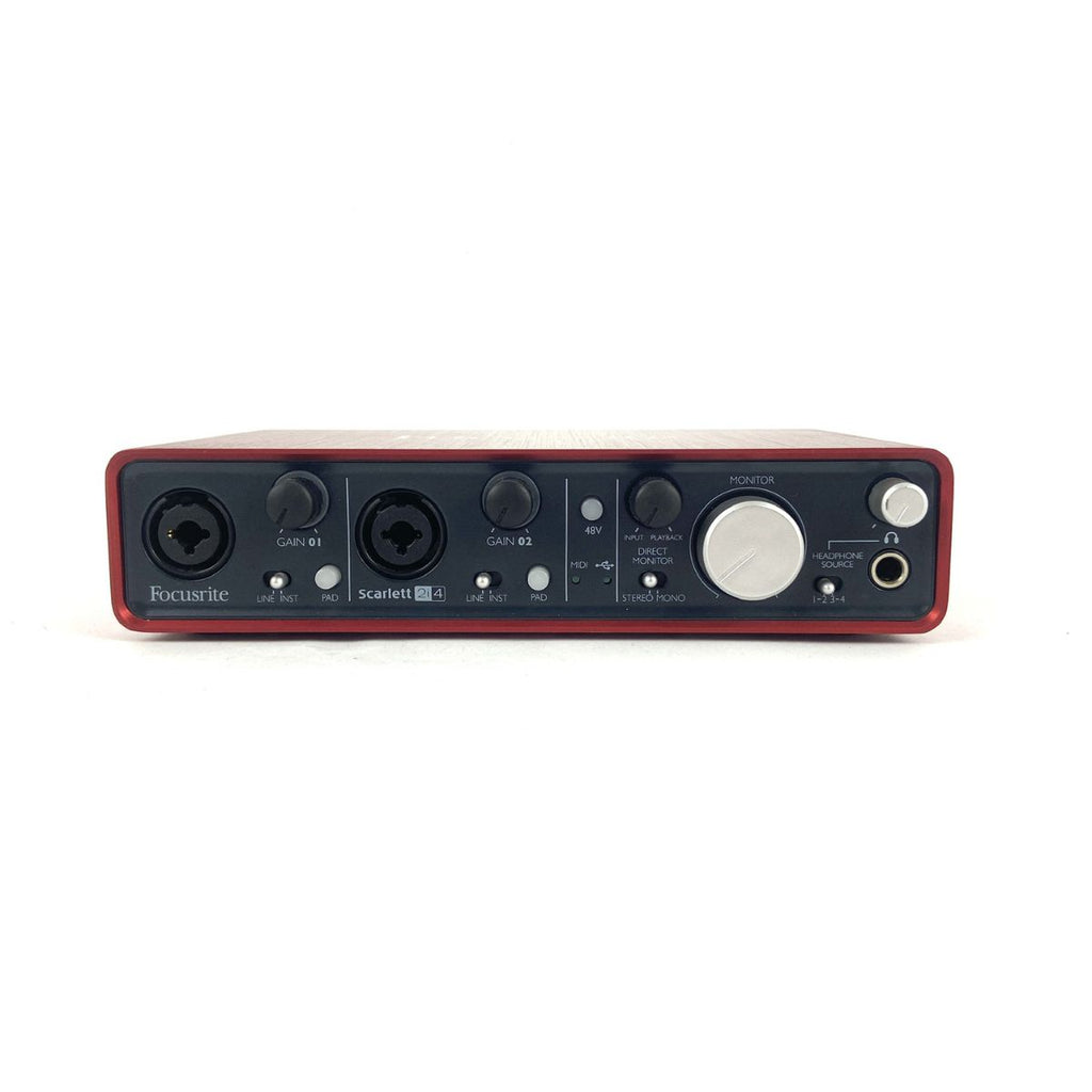 scheda audio usb focusrite 2i2 1st generation usata vista frontale
