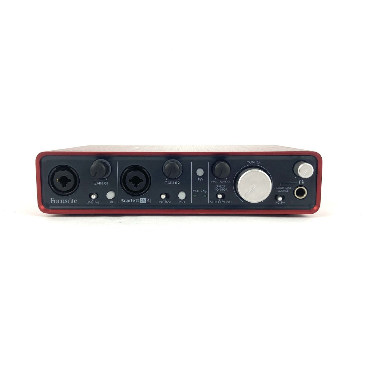 scheda audio usb focusrite 2i2 1st generation usata vista frontale