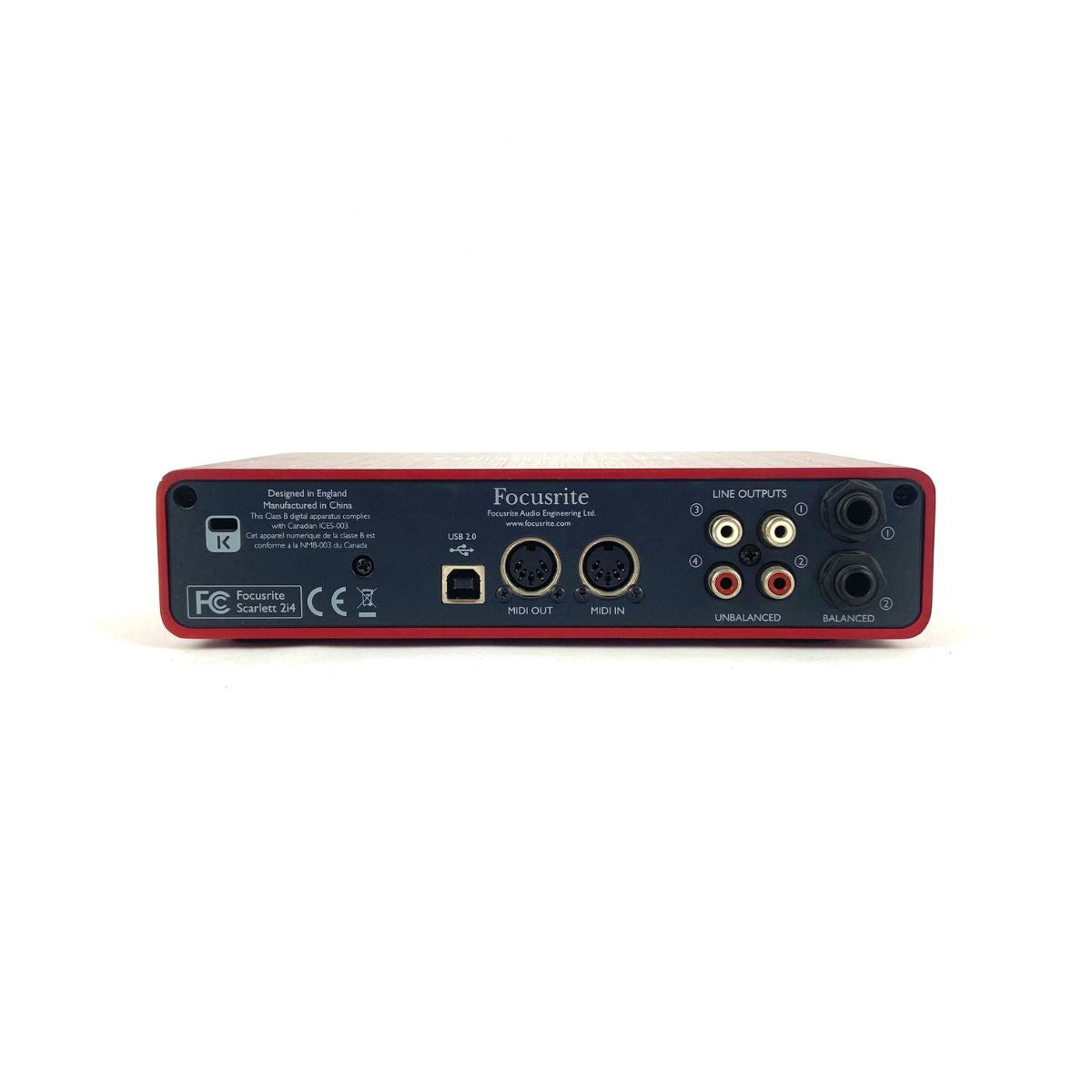 scheda audio usb focusrite 2i2 1st generation usata vista del retro