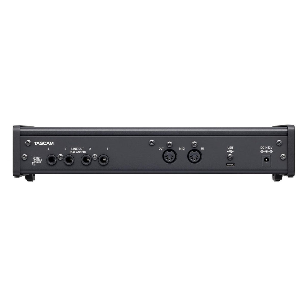 scheda audio usb tascam us-4x4hr vista del retro