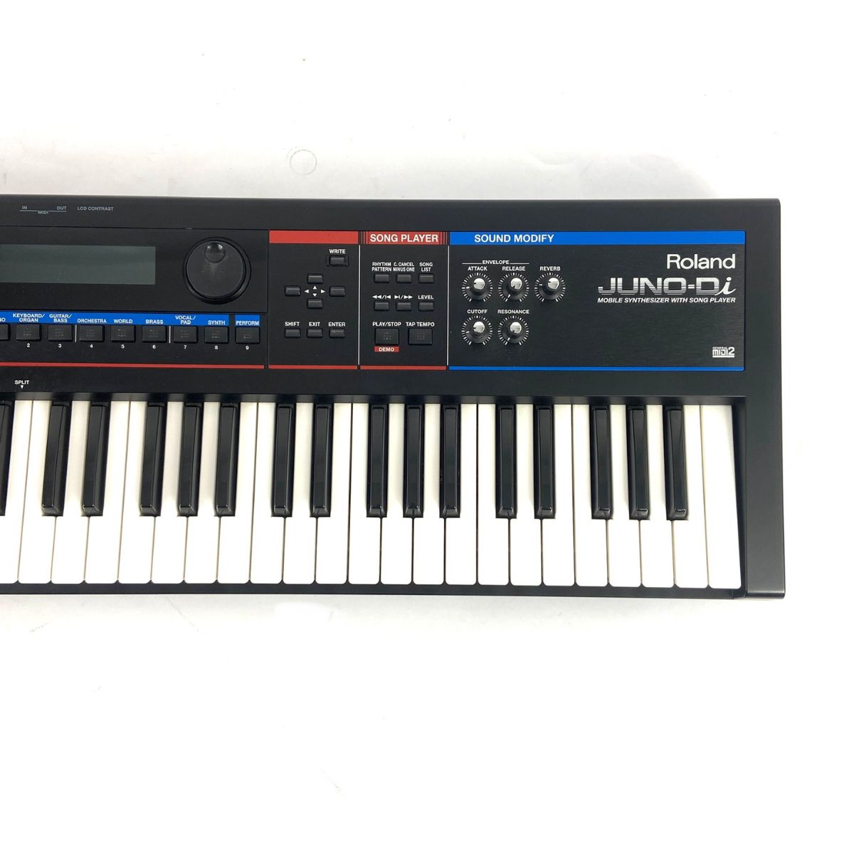 sintetizzatore a tastiera roland juno di usato vista frontale dx