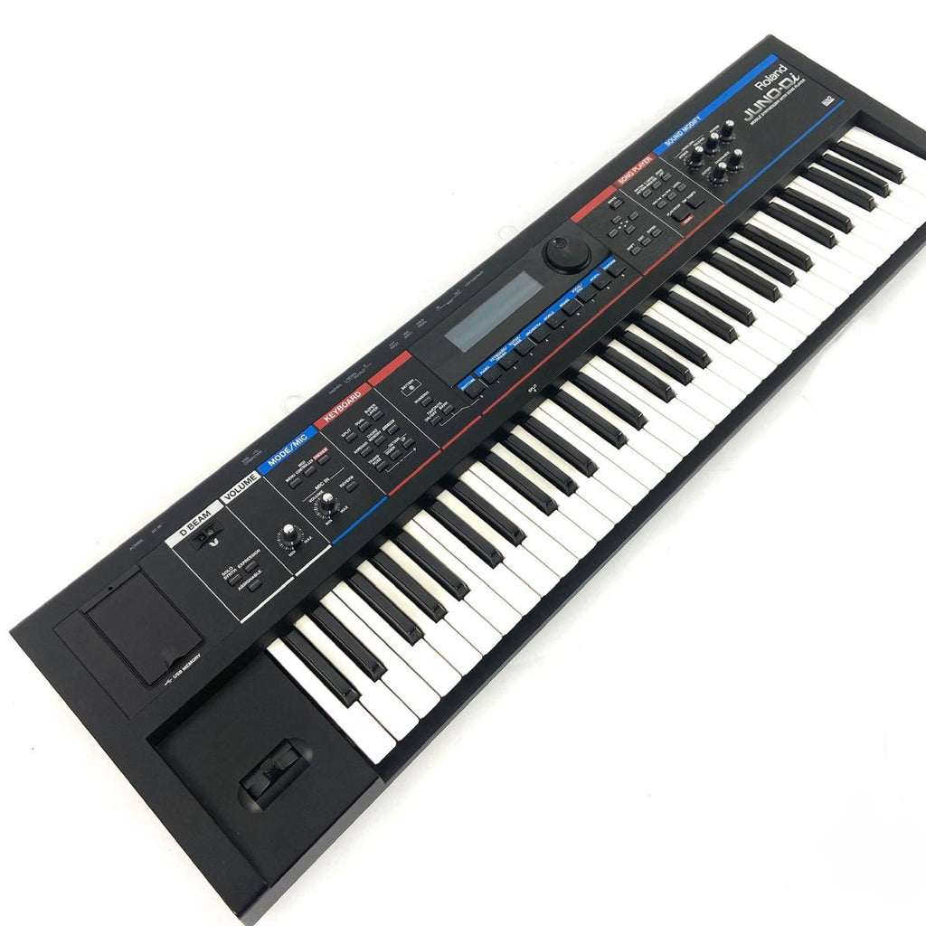 sintetizzatore a tastiera roland juno di usato vista laterale sx