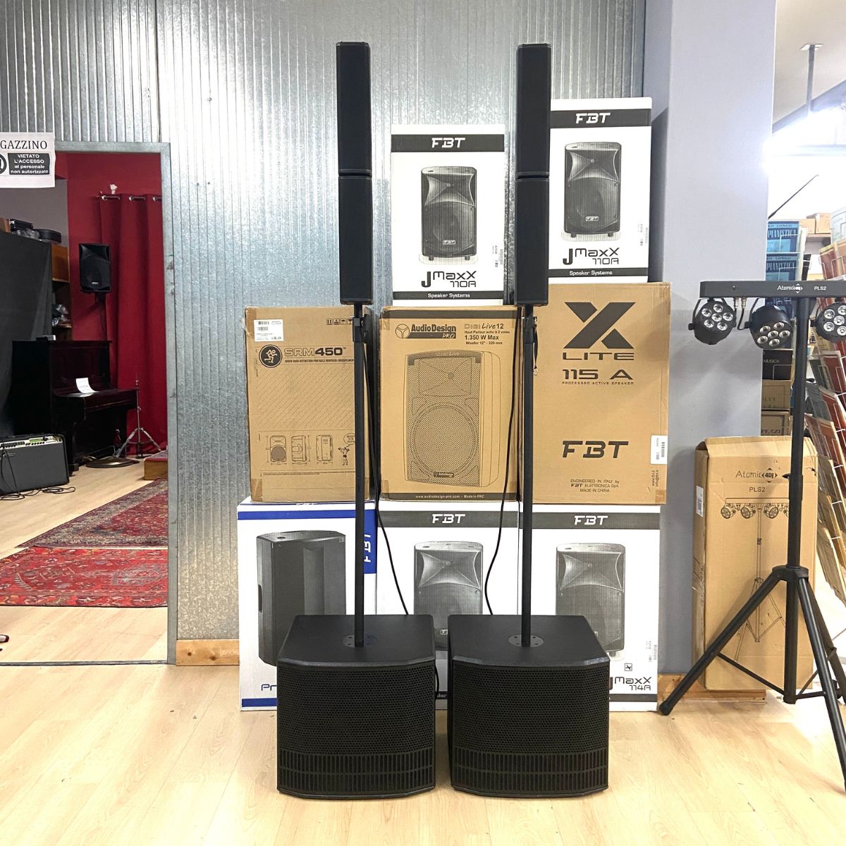 sistema audio completo a colonna db technologies es802 coppia usati vista frontale