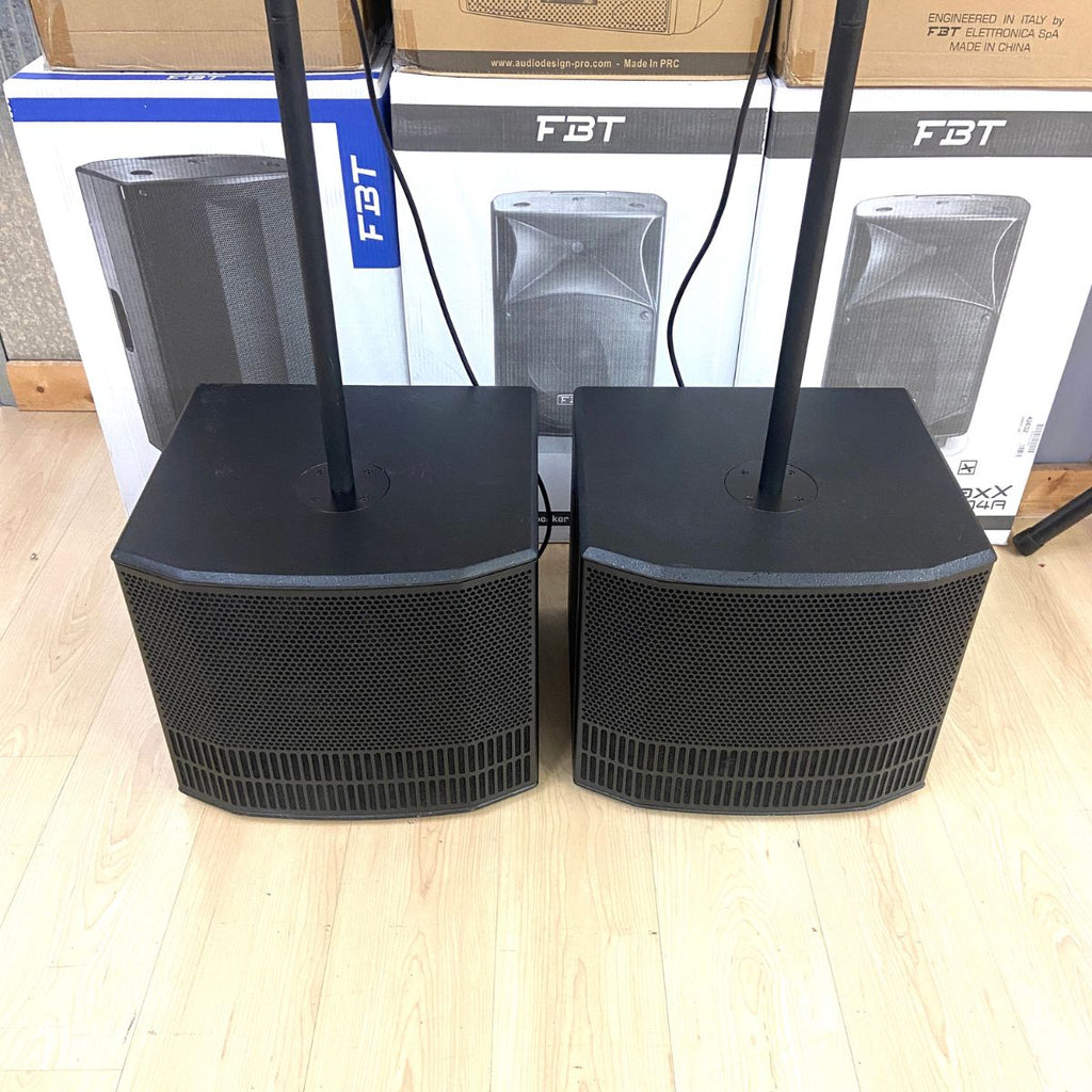 sistema audio completo a colonna db technologies es802 coppia usati vista dei sub frontale