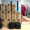 sistema audio a colonna completo db technologies es802 coppia usati con custodie vista frontale