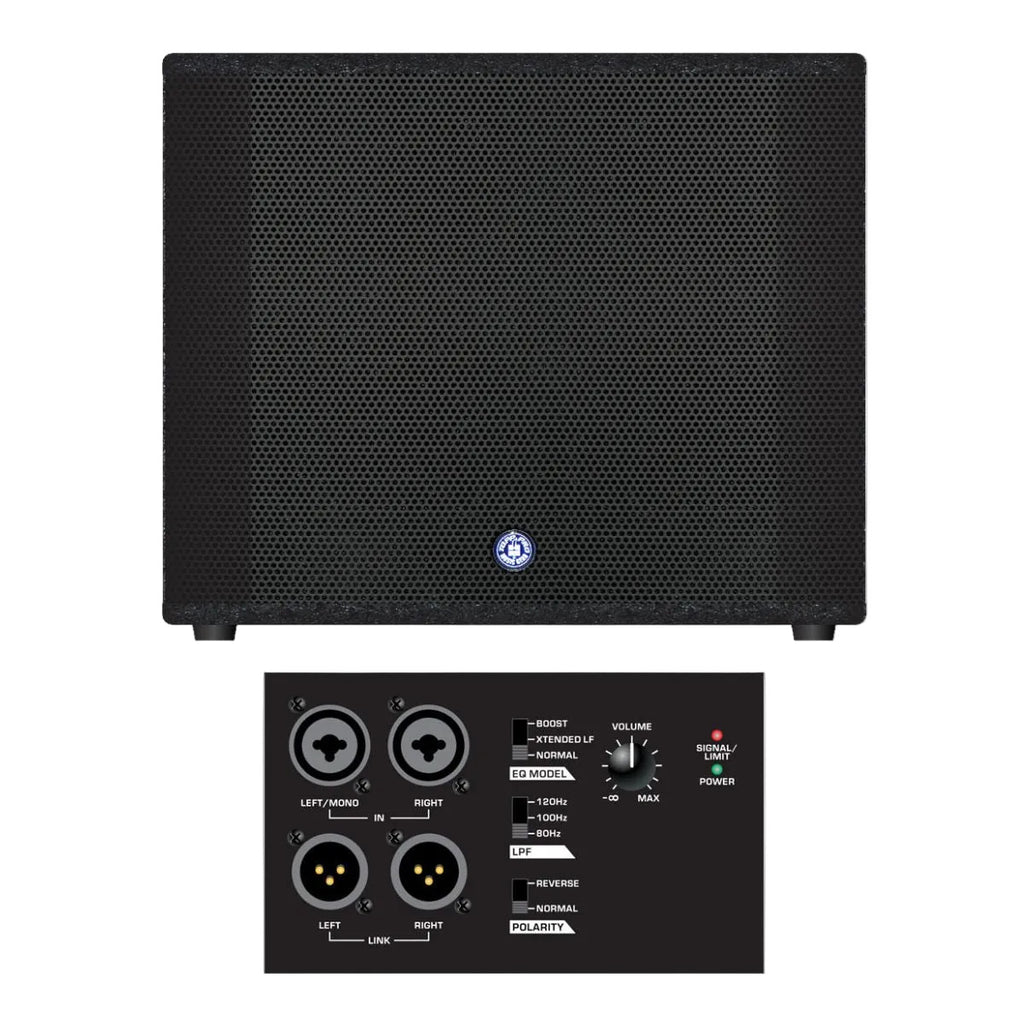 subwoofer attivo 2000W da 18" Topp Pro KS HD18 Sub vista delle connessioni