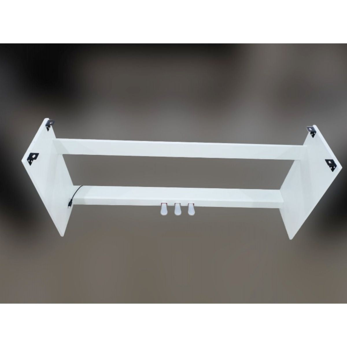 supporto in legno per piani echord con pedaliera 3 pedali bianco echord ws-10W vista frontale