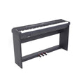 supporto in legno per piani echord con pedaliera 3 pedali nero echord ws-10B vista frontale con piano