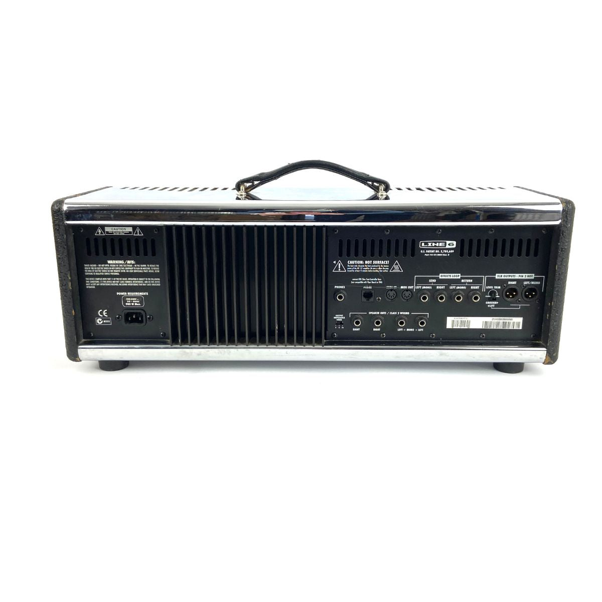 testata digitale per chitarra elettrica con pedaliera di controllo line6 hd147 usata vista del retro