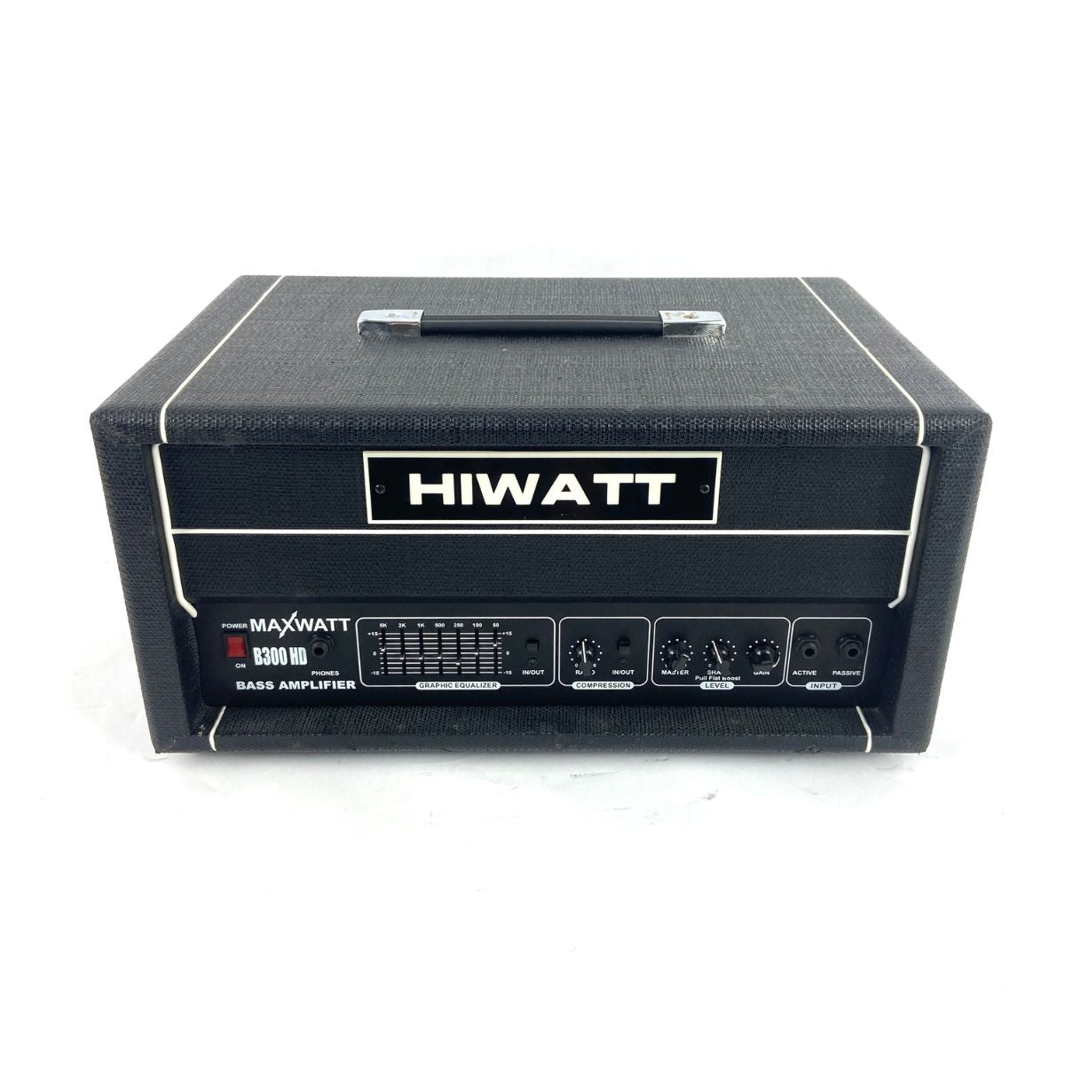 testata professionale per basso da 300W Hiwatt B300 HD usata vista frontale