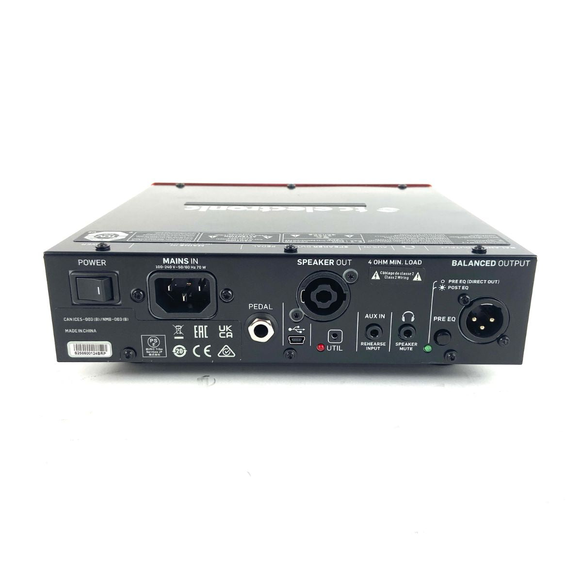testata per basso tc electronic BH250 usata vista del retro
