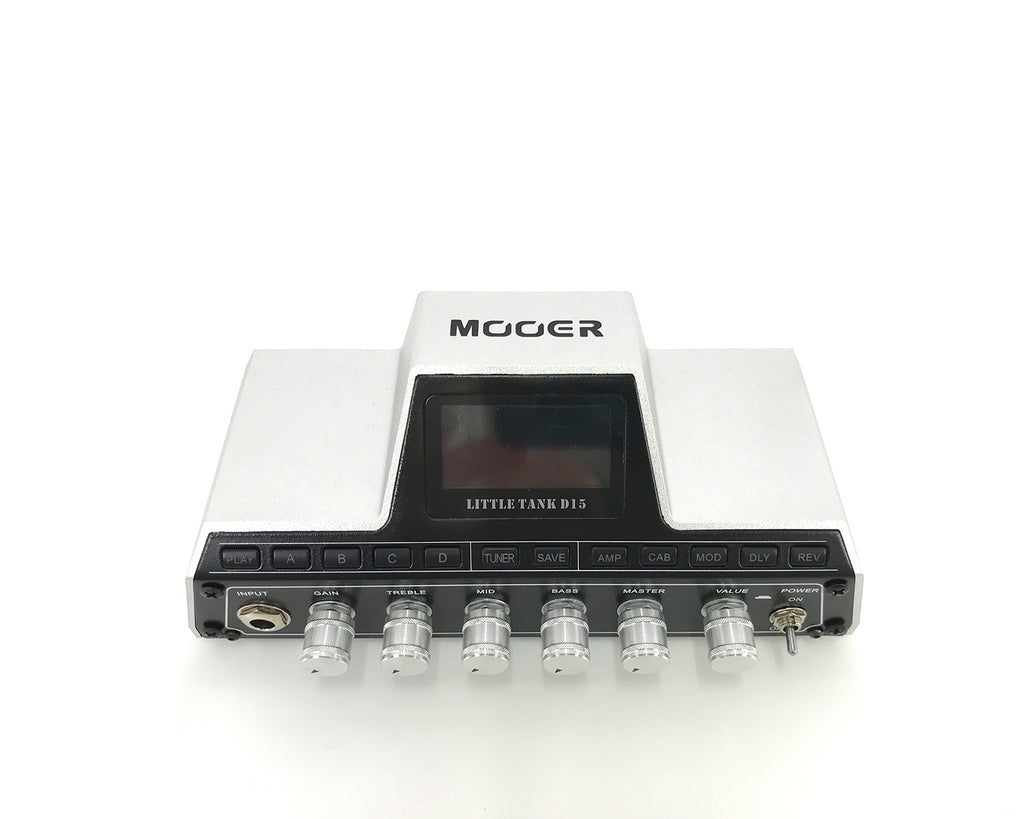 testata per chitarra mooer little tank d15 ex demo vista dei controlli