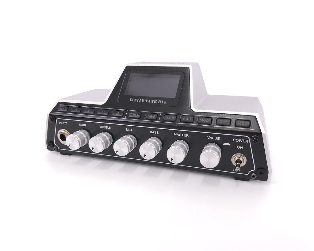 testata per chitarra mooer little tank d15 ex demo vista frontale angolata