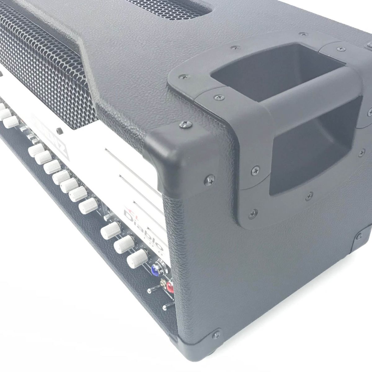 testata valvolare per chitarra elettrica 100W genz benz el diablo 100 vista laterale dx