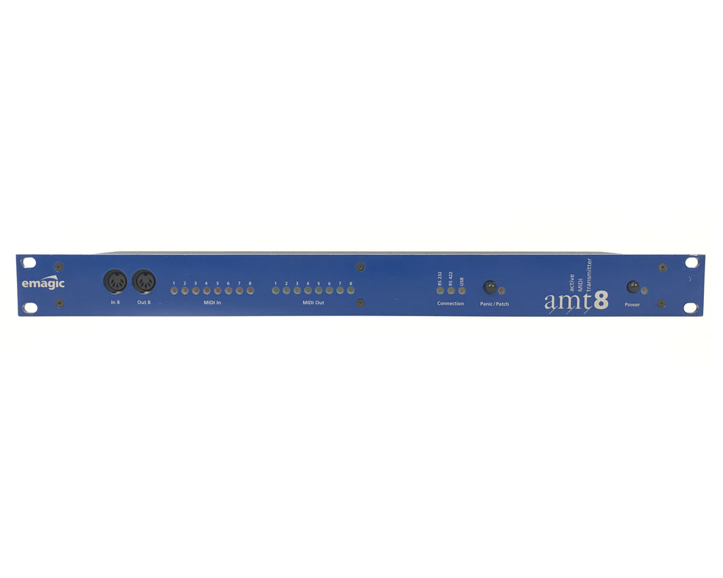 trasmettitore attivo di segnale midi emagic amt8 usato vista frontale